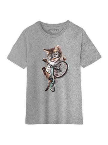 WOOOP Koszulka "BMX Cat" w kolorze szarym
