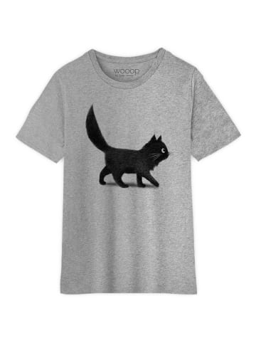 WOOOP Shirt "Creeping Cat" grijs