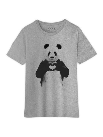 WOOOP Koszulka "Love panda" w kolorze szarym