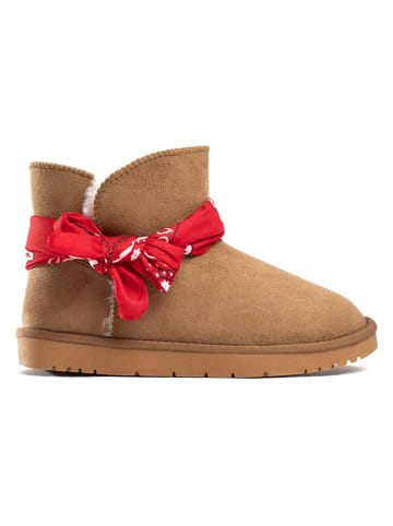 ISLAND BOOT Winterboots "Warenn" in Hellbraun/ Rot