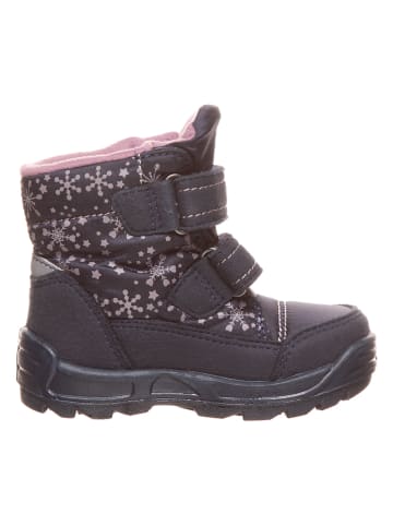Richter Shoes Zimowe botki w kolorze granatowo-jasnoróżowym