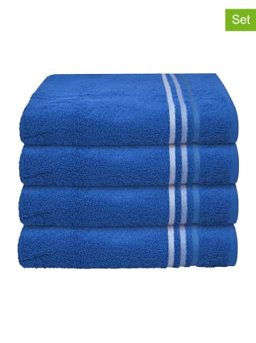 Schiesser 4-delige set: handdoeken "Skyline" blauw