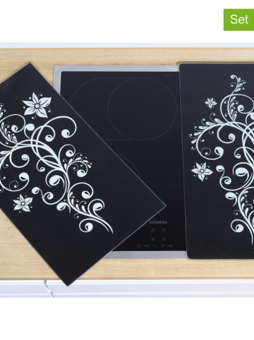 Chefware 2er-Set: Herdabdeckplatten in Schwarz - (L)52 x (B)30 cm
