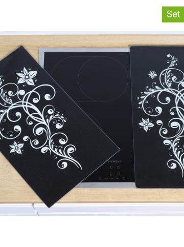 Profiline 2-delige set: fornuisafdekplaten zwart - (L)52 x (B)30 cm
