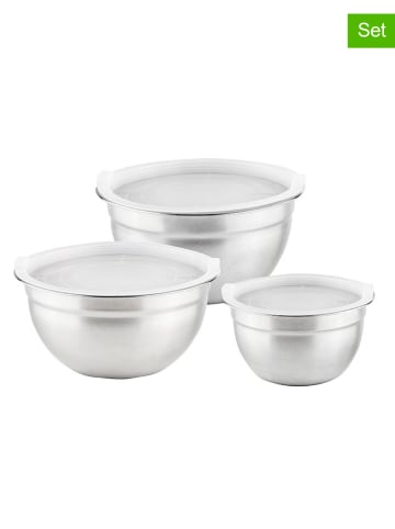 Chefware 3er-Set: Edelstahl-Rührschüsseln