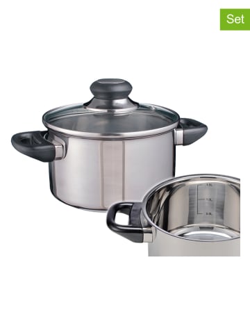 Chefware 2-delige roestvrijstalen pan "Sylt" - (H)9,5 x Ø 16 cm