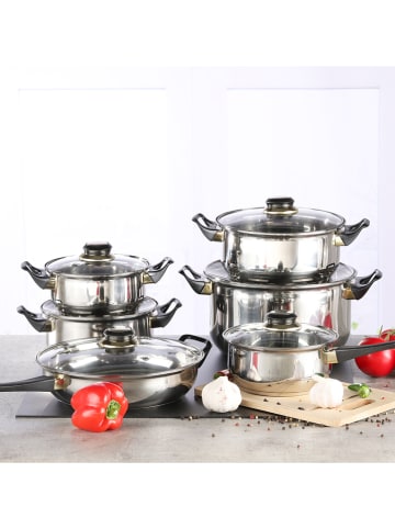 Chefware 12tlg. Edelstahl-Kochgeschirr-Set
