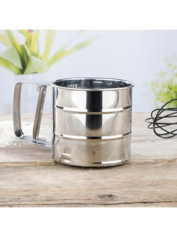 Chefware Edelstahl-Mehlsieb - (B)15,5 x (H)10,5 x (T)9,5 cm