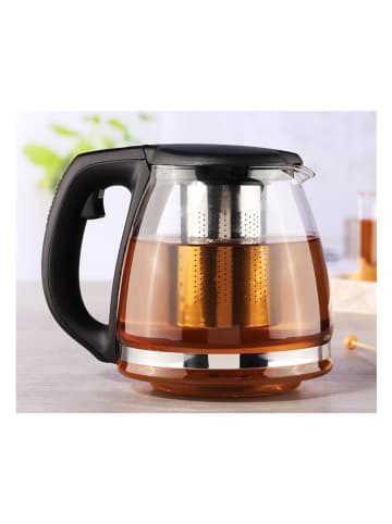 Chefware Teekanne in Transparent/ Schwarz - 1,2 l