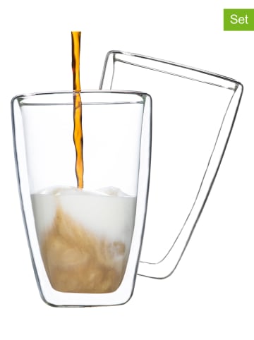 Chefware 4-delige set: latte-macchiatoglazen transparant - 400 ml