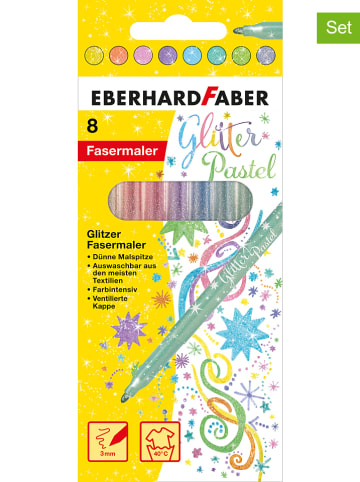 Eberhard Faber 2-delige set: glitterviltstiften "Pastel" - 2x 8 stuks