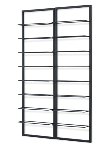 Lifa Living Weinregal "Luc" in Schwarz - (B)30 x (H)99,5 x (T)9,5 cm