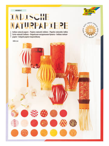 Folia Natuurpapier "Colours of India - Mumbai" rood/oranje - 20 vellen - A4
