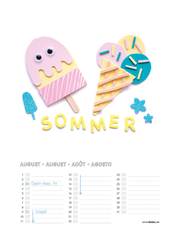 folia PAPER Kalender om zelf vorm te geven wit - (L)24 x (B)23 cm