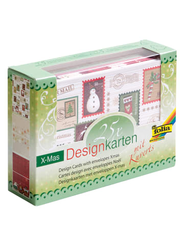folia PAPER Kaartenset "X-mas" meerkleurig - 25 stuks