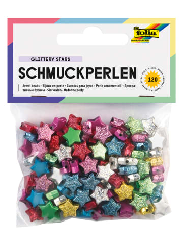 Folia Schmuckperlen "Sterne" in Bunt - 120 Stück