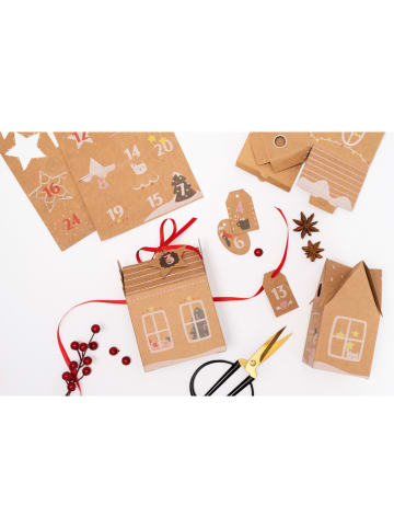 folia PAPER 49-delige adventskalenderknutselset lichtbruin