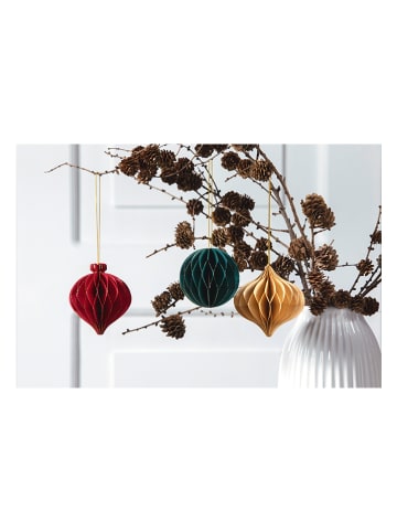 folia PAPER 3-delige set: papieren ballen "Christmas" crème/rood/groen