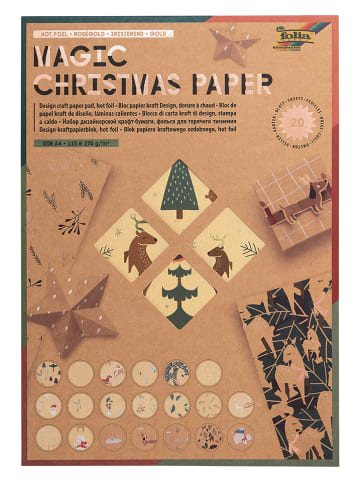 folia PAPER Designpapier "Magic Christmas" goudkleurig - 20 vellen - DIN A4