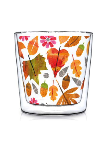 Tee-Zeit mit ppd Dubbelwandig glas "Autumn Leaves" meerkleurig - 300 ml