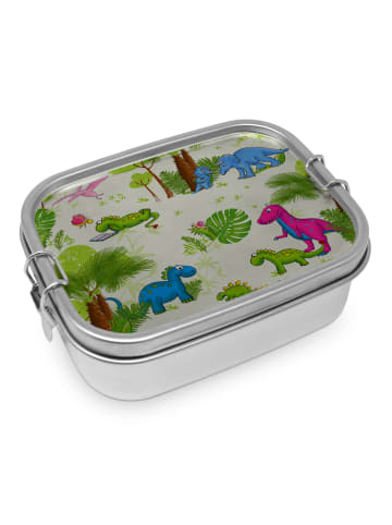 ppd Edelstahl-Lunchbox "Dinos" - (B)16,5 x (H)6 x (T)14 cm