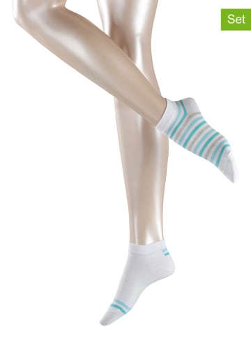 ESPRIT 4er-Set: Socken in Weiß/ Türkis