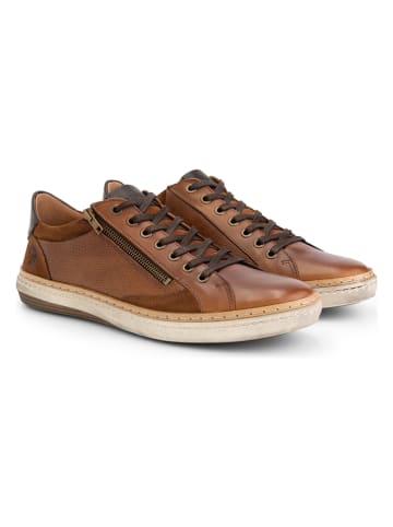 TRAVELIN' Leren sneakers "Daventry" lichtbruin