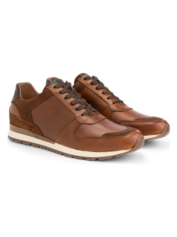 TRAVELIN' Leren sneakers "Tamworth" lichtbruin