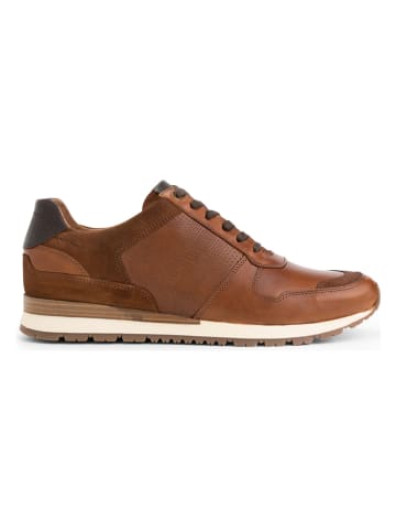 TRAVELIN' Leder-Sneakers "Tamworth" in Hellbraun