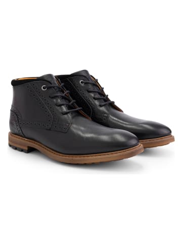 TRAVELIN' Leder-Schnürschuhe "Welbourn" in Schwarz