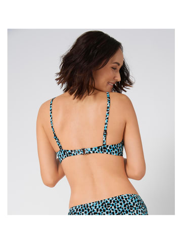 Sloggi Bikini-Oberteil in Blau/ Schwarz