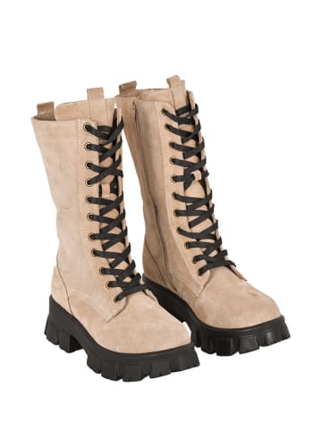 Moosefield Leren boots beige