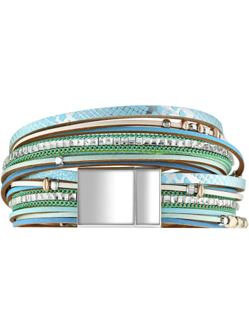 MENTHE À L'O Leder-Armband mit Schmuckelementen