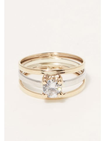 L instant d Or Gouden/witgouden ring "Madeline" met edelsteen
