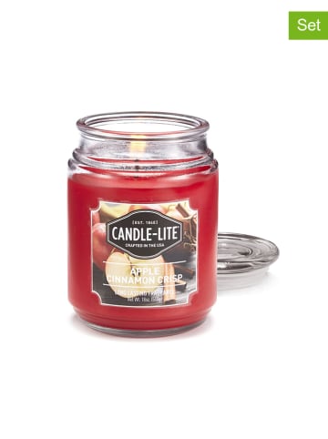 CANDLE-LITE 2er-Set: Duftkerzen "Apple Cinnamon Crisp" in Rot - 2x 510 g