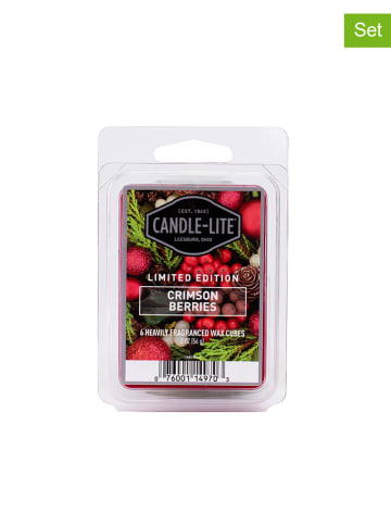 CANDLE-LITE 2-delige set: geurwas "Crimson Berries" rood - 2x 56 g
