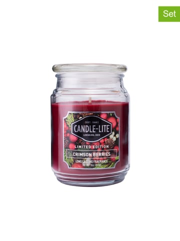 CANDLE-LITE 2er-Set: Duftkerzen "Crimson Berries" in Rot - 2x 510 g