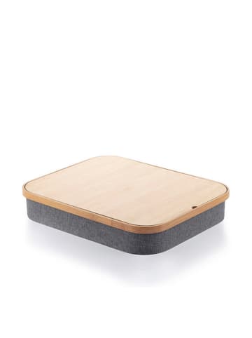 InnovaGoods Przenośny stolik w kolorze jasnobrązowo-szarym pod laptopa - 40,5 x 33 x 7 cm
