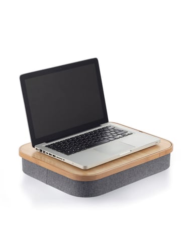 InnovaGoods Przenośny stolik w kolorze jasnobrązowo-szarym pod laptopa - 40,5 x 33 x 7 cm