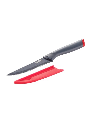 Tefal Nóż "Fresh Kitchen" w kolorze szaro-czerwonym do steków - dł. 11 cm