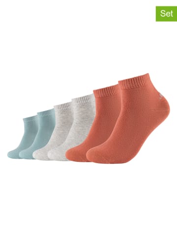 s.Oliver 6er-Set: Socken in Hellblau/ Grau/ Rot