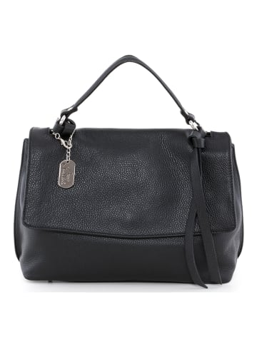 Anna Morellini Leder-Henkeltasche "Diletta " in Schwarz - (B)34 x (H)23 x (T)12 cm