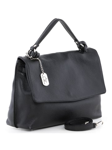 Anna Morellini Leder-Henkeltasche "Diletta " in Schwarz - (B)34 x (H)23 x (T)12 cm