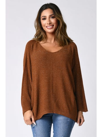 Plus Size Company Sweter "Sydney" w kolorze jasnobrązowym