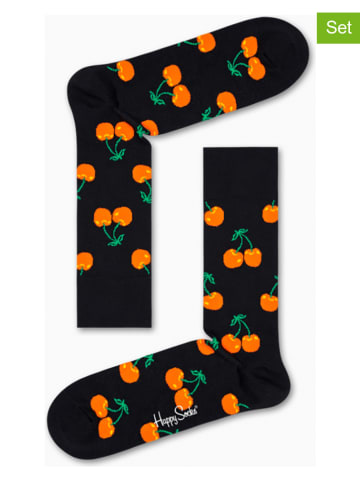 Happy Socks 2er-Set: Socken in Dunkelblau/ Orange