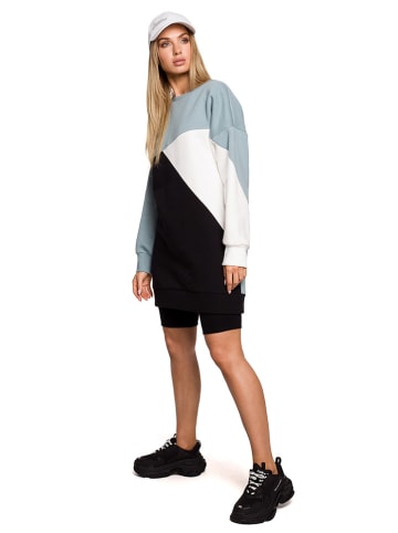 made of emotion Sweatshirt in Schwarz/ Hellblau/ Weiß