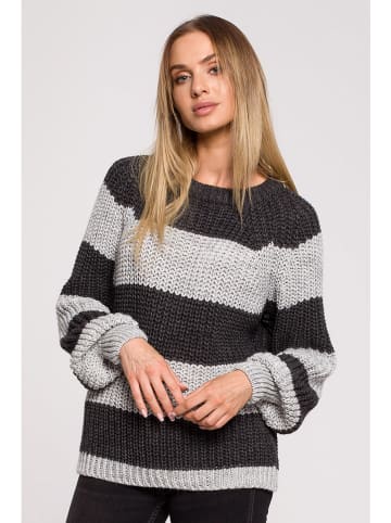 made of emotion Sweter w kolorze szaro-antracytowym