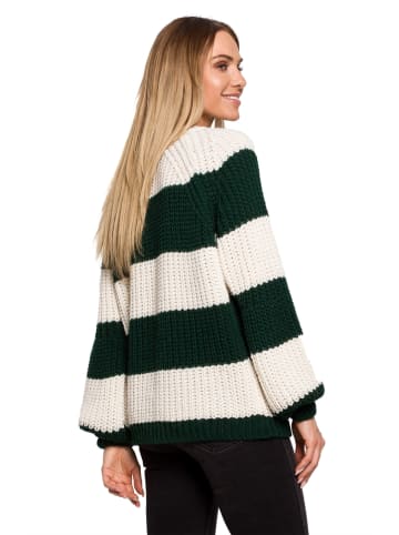 made of emotion Trui donkergroen/wit