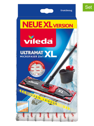 Vileda 2er-Set: Ersatzbezüge "Ultramat XL" in Weiß/ Rot