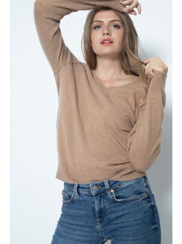 Just Cashmere Kaszmirowy sweter "Phoebe" w kolorze karmelowym